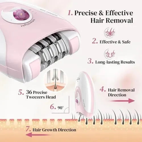 Daling DL-6032 Cordless Ladies Epilator β 36 Tweezers of Smooth Perfection
