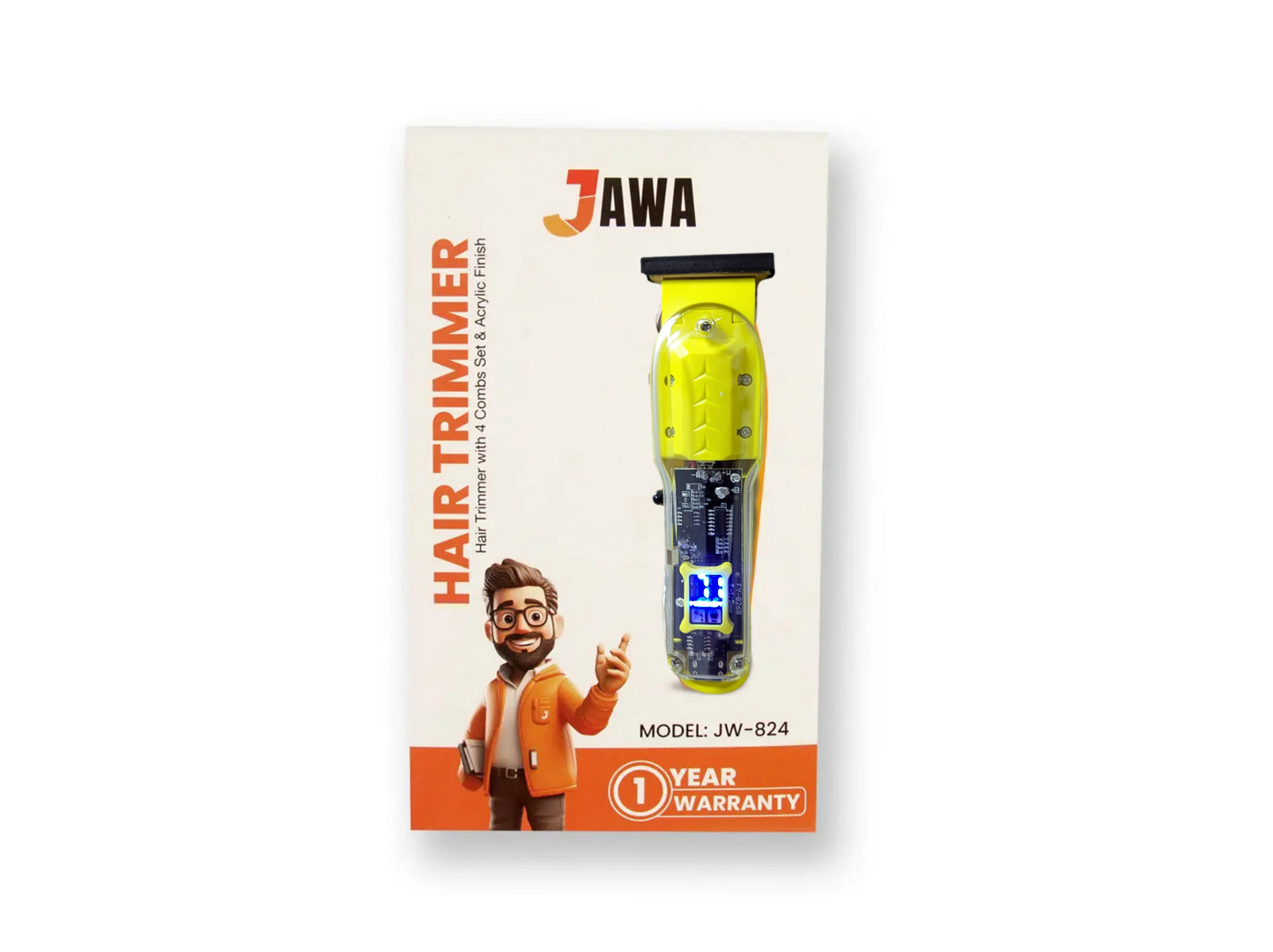 JAWA-814 Hair Trimmer with Digital Display For Men - One year warranty