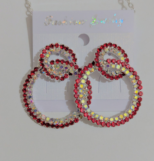 RED ROUND EARRING