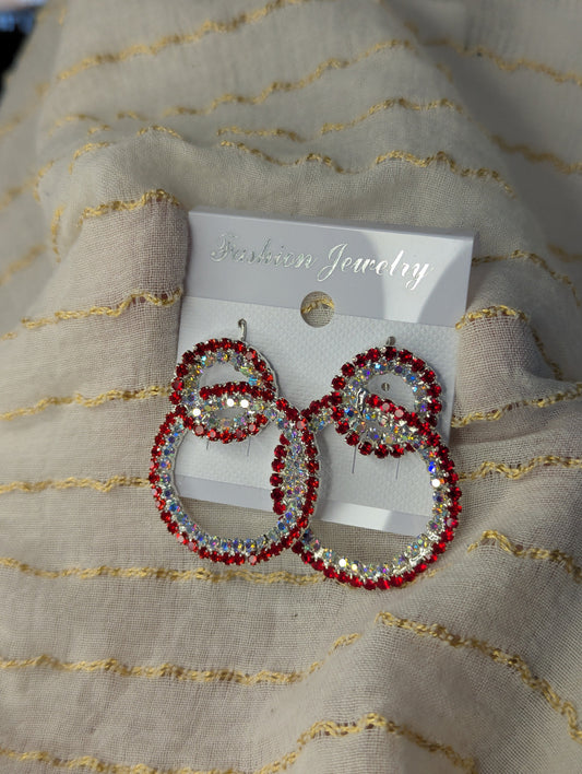 RED ROUND EARRING